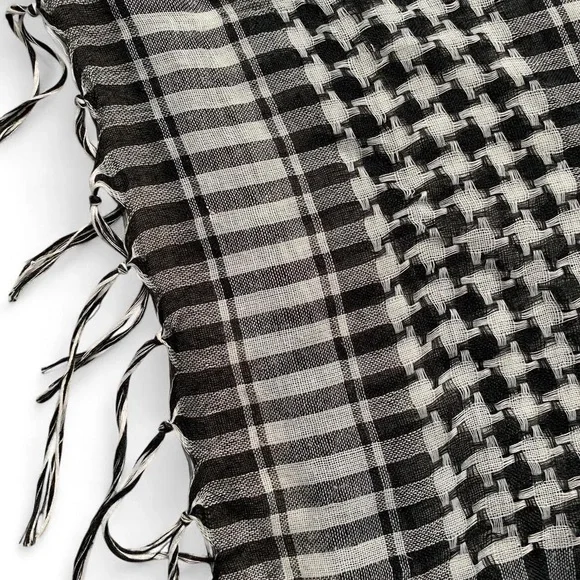Black and white checkered scarf shemagh keffiyeh - Picture 2 of 3